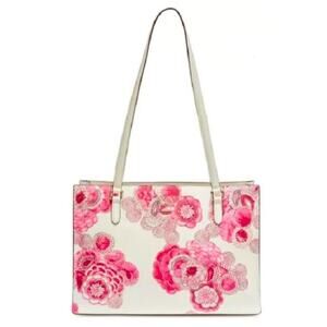 DKNY Whitney Floral Center Zip Tote Handbag Donna Karan, New with Tag MSRP $268